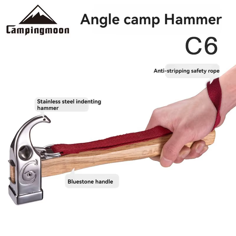 CAMPINGMOON C6 Camping marteau extérieur acier inoxydable Angle Viper Camping marteau marteau sol cl