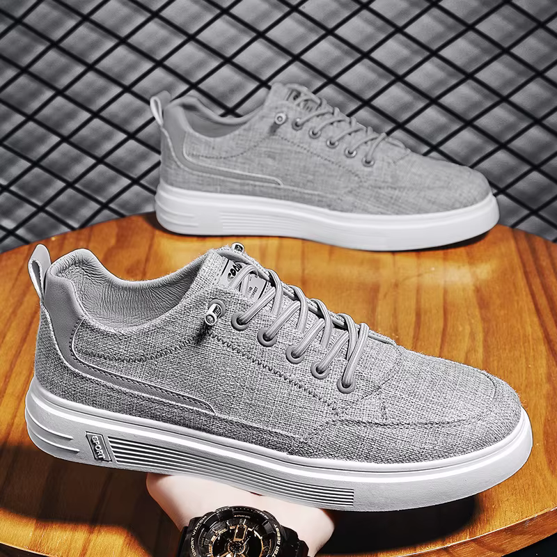 Chaussures décontractées en tissu pour hommes, style classique, tissu doux, antidérapantes, plates, 