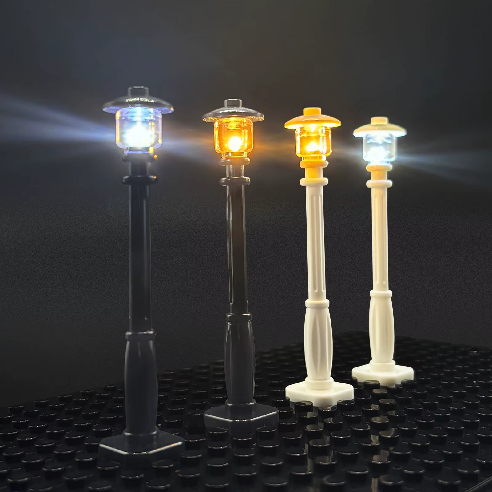 LYBMTWF 10 pièces lampadaire de ville lumineux LED, alimenté par USB, lampe de bloc de construction,