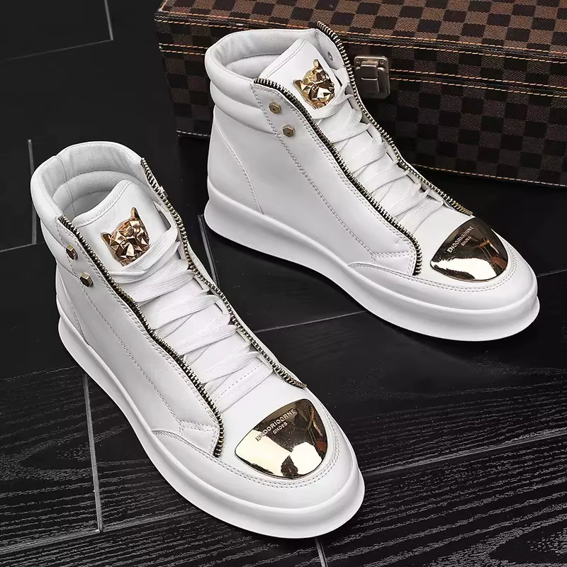 Marque chaussures décontractées hommes baskets 2025 nouvelle mode hommes bottines léopard plate-form