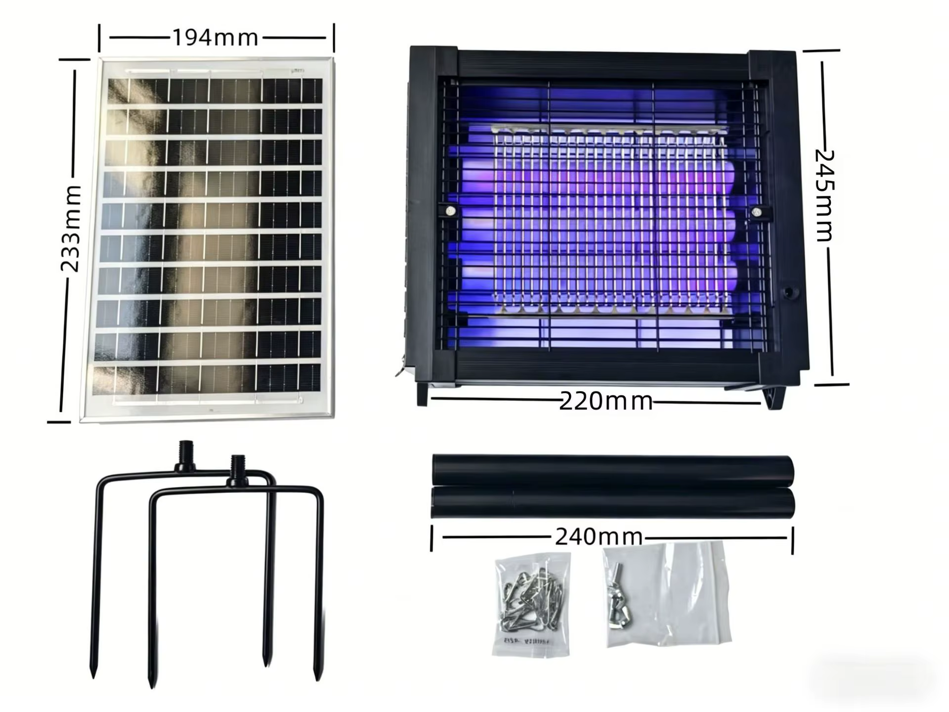 Lampe Solaire Anti-Moustiques Haute Puissance Professionnelle Extérieure Étanche Piège à Mouches pou