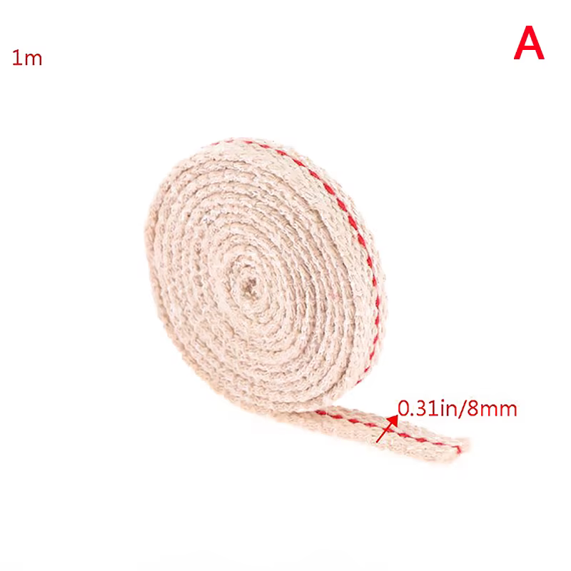 Mèche de lampe à kérosène en coton tressé, huile plate pour lanterne, 1m