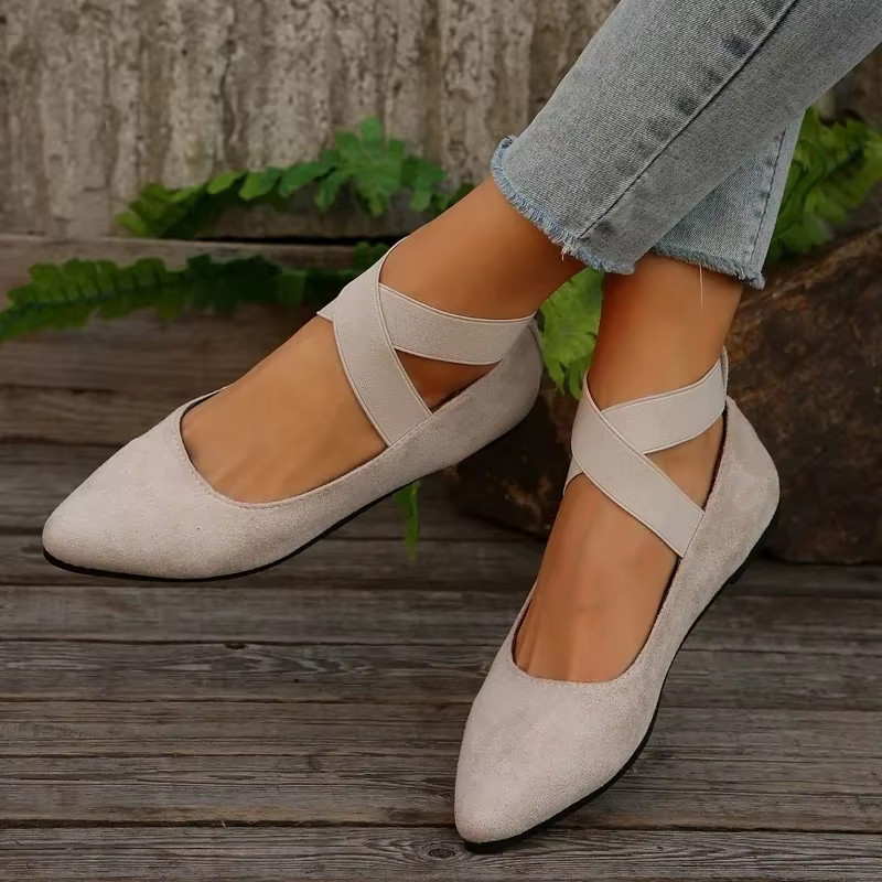 Chaussures pour femmes ballerines chaussures dames sandales sangle cheville ceinture élastique migno