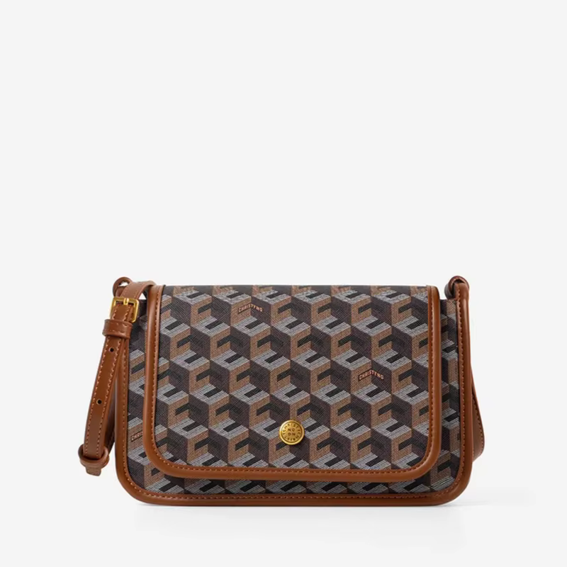 Sac messager de luxe à monogramme pour femme, imprimé géométrique, sac bandoulière en toile enduite 