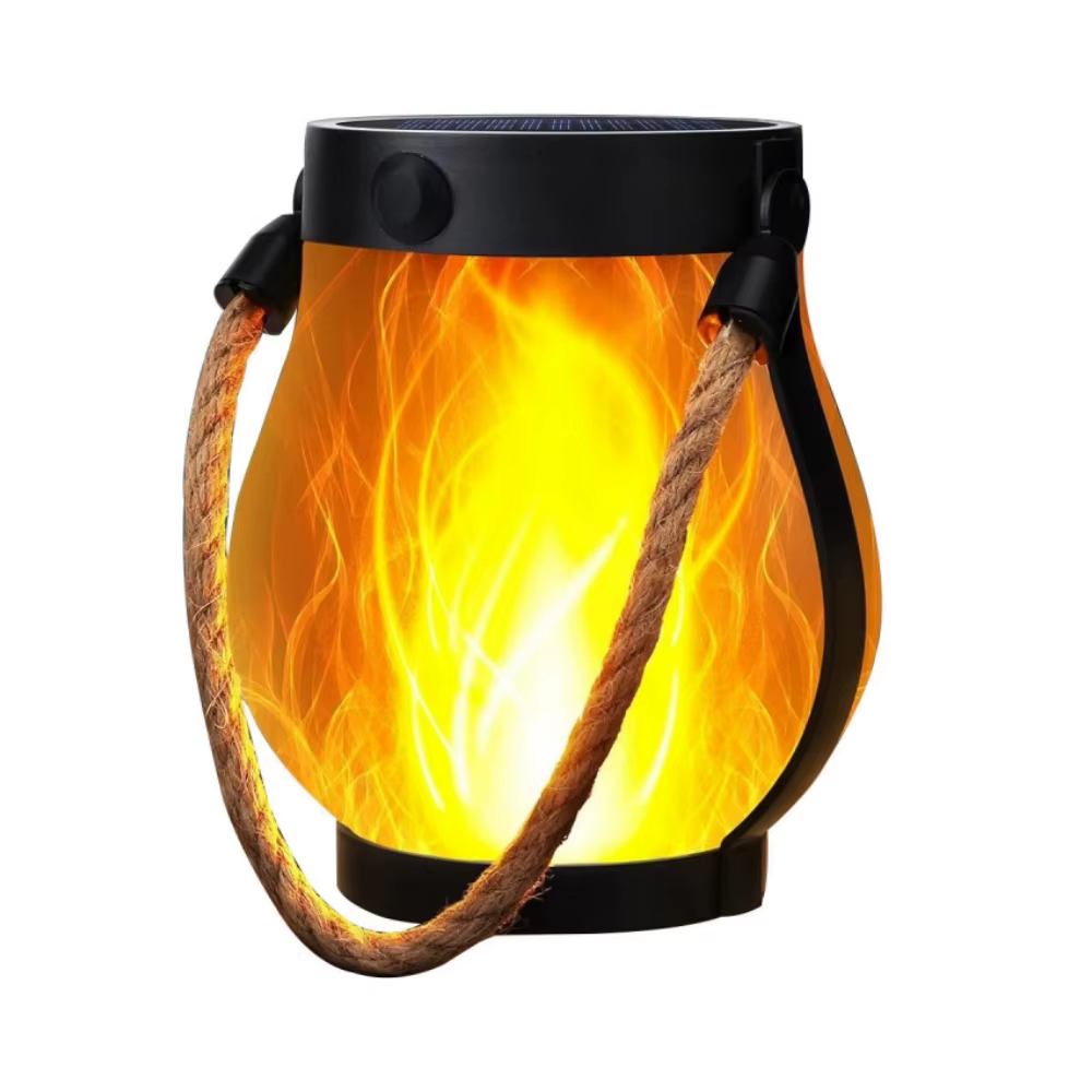 Lampe solaire à flamme vacillante, lanterne suspendue de jardin, USB/solaire, Rechargeable, 2 Modes,