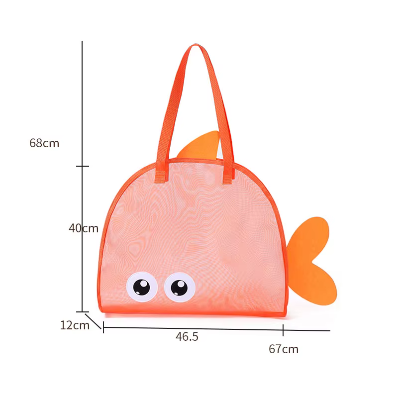 Sac de plage d'été pour enfants - Design à motif de grands yeux de dessin animé, idéal pour ranger l