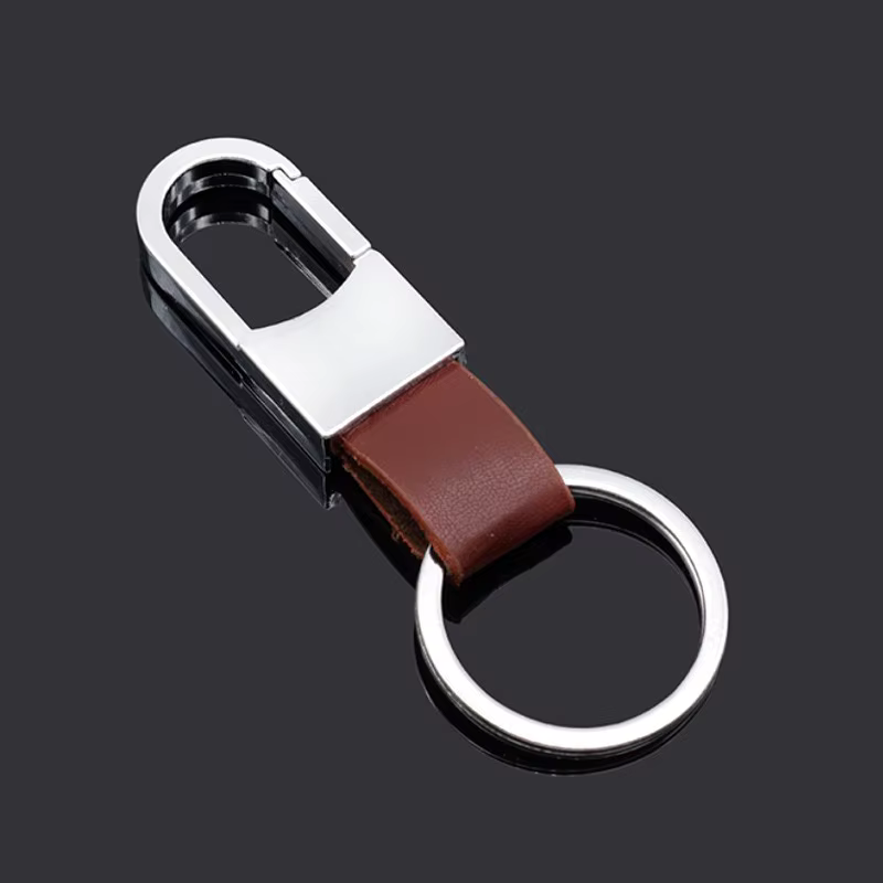 Porte-clés minimaliste en cuir pour hommes, marron, noir, élégant, Durable, accessoire à la mode, ca