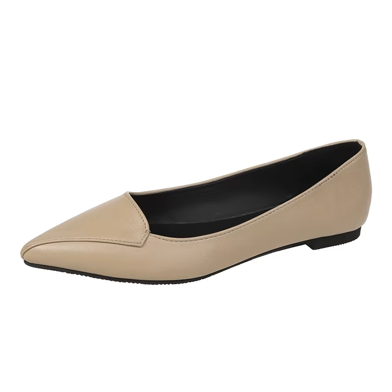 Chaussures à enfiler pointues pour femmes, mocassins confortables pour dames, chaussures bateau jaun