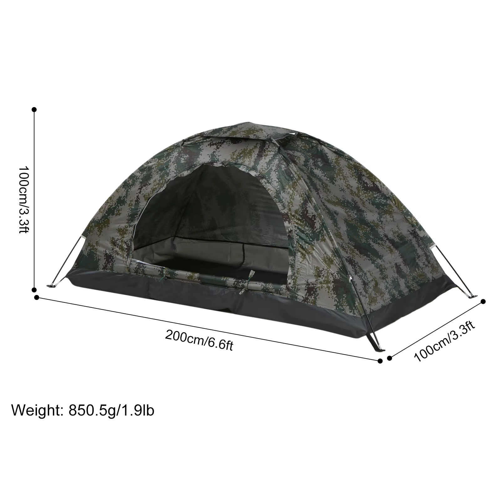 Tente de camping ultralégère monocouche, randonnée portable, revêtement anti-UV, Udissolvant 30 + po