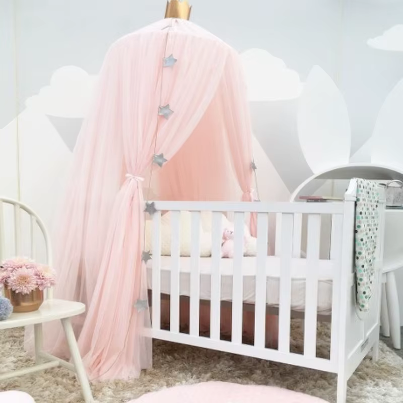 Tente suspendue avec moustiquaire, décoration étoile, lit de bébé, auvent de berceau, rideaux en Tul