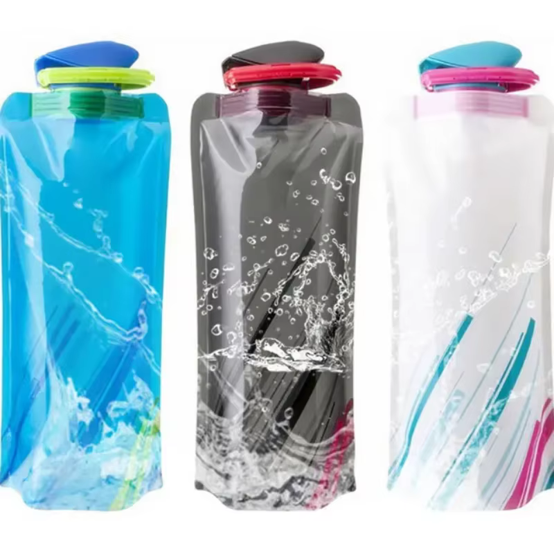 Sac d'eau pliable ultraléger Portable 700ml, pochette pour bouteille d'eau, fournitures de Sport de 