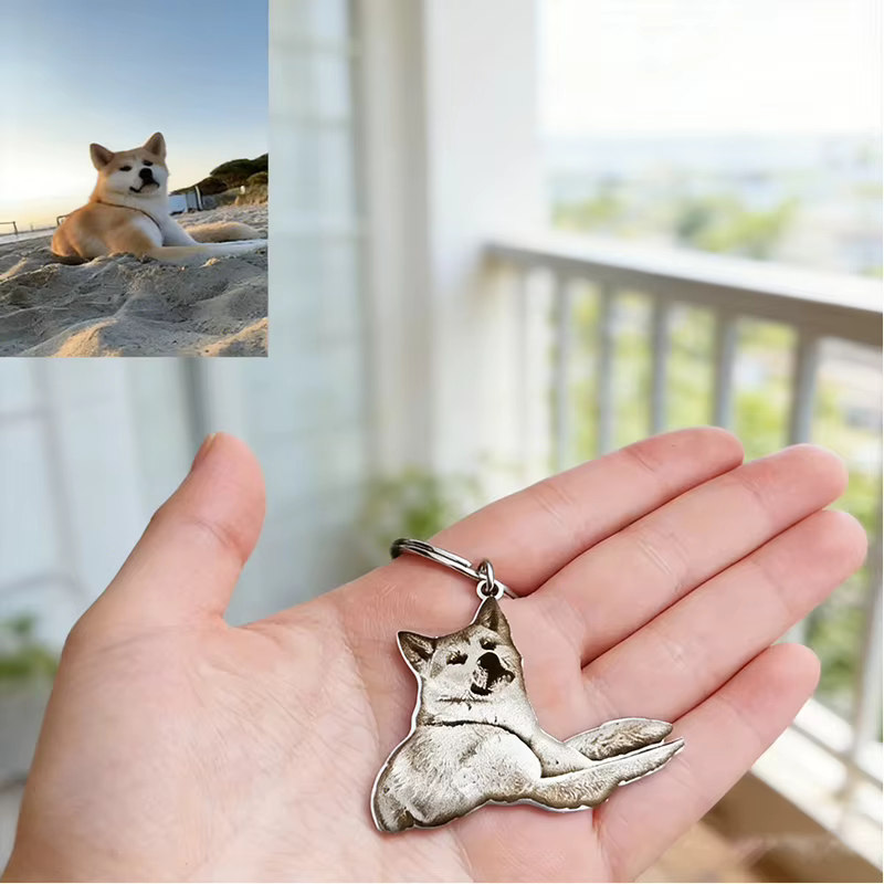 Porte-clés personnalisé, gravé, accessoires uniques pour animaux de compagnie, en acier inoxydable d
