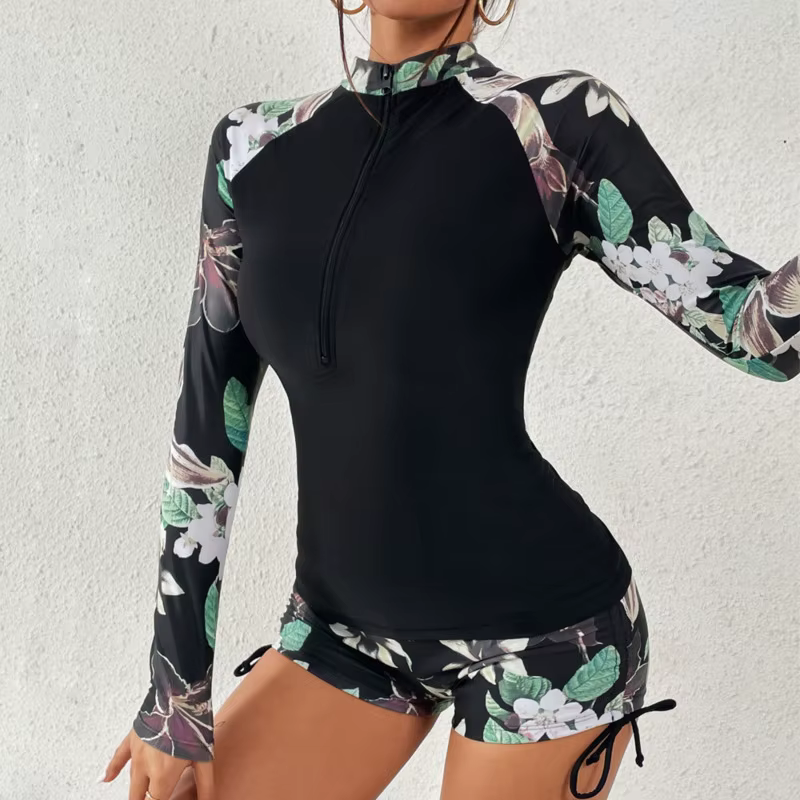 Maillot de bain femme à manches longues maillots de bain sport surf Tankini ensemble maillots de bai