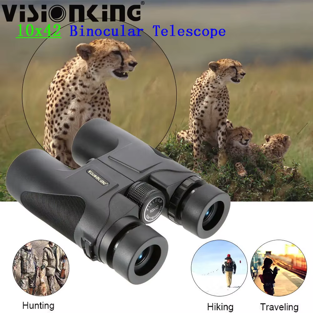 Visionking longue portée 10x42 chasse Camping jumelles BAK-4 FMC étanche puissant télescope Prismati