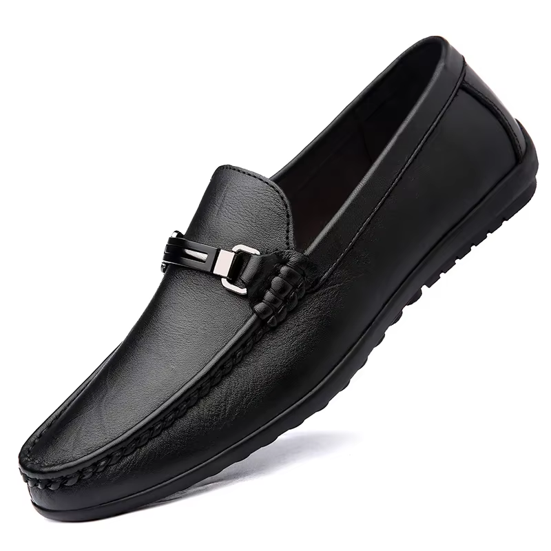 Mocassins d'été de marque de luxe en cuir véritable pour hommes, chaussures plates à enfiler, décont