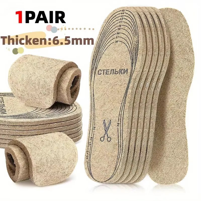 Semelles intérieures en feutre de laine pour chaussures hommes femmes semelles intérieures chaudes a