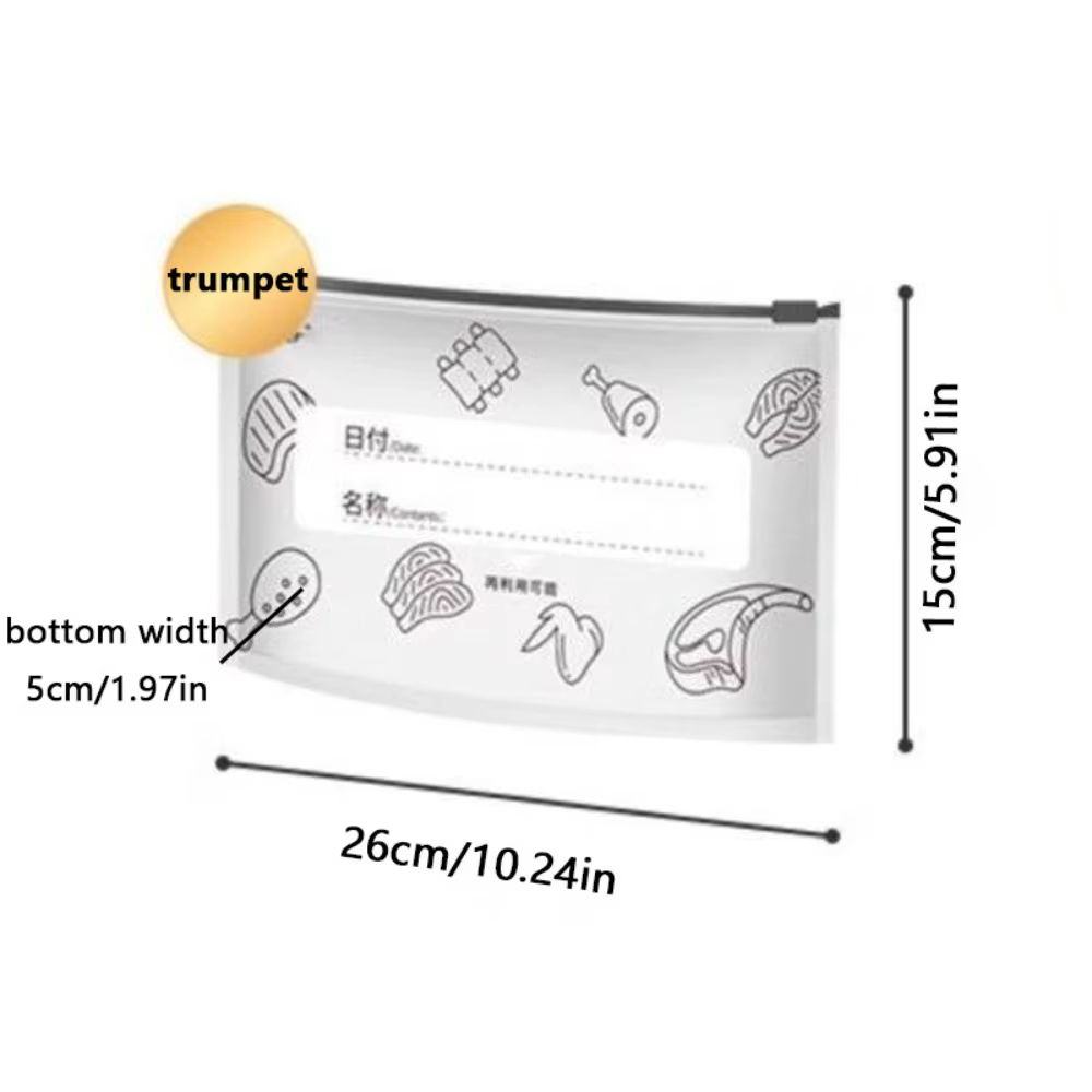 Sac alimentaire en aluminium de grande capacité, 10 pièces/sac, étanche, congélateur, sac frais de c