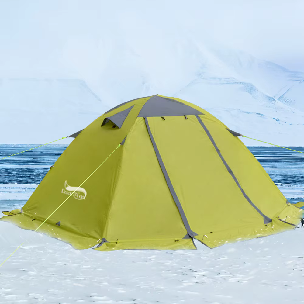 Desert Fox Tente de camping avec jupe pare-neige pour 2 personnes, sac à dos extérieur, randonnée, c