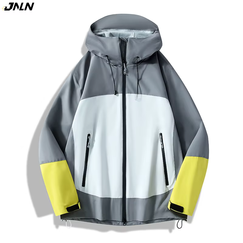 JNLN unisexe imperméable Softshell veste randonnée Camping escalade Trekking coupe-vent à capuche dé