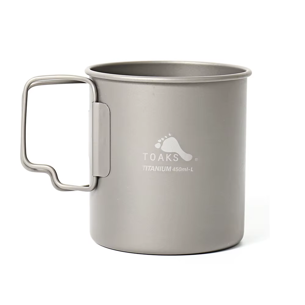 TOAKS-Tasse en Titane Version Ultralégère avec Poignée Pliable, Équipement de Camping en Plein Air, 