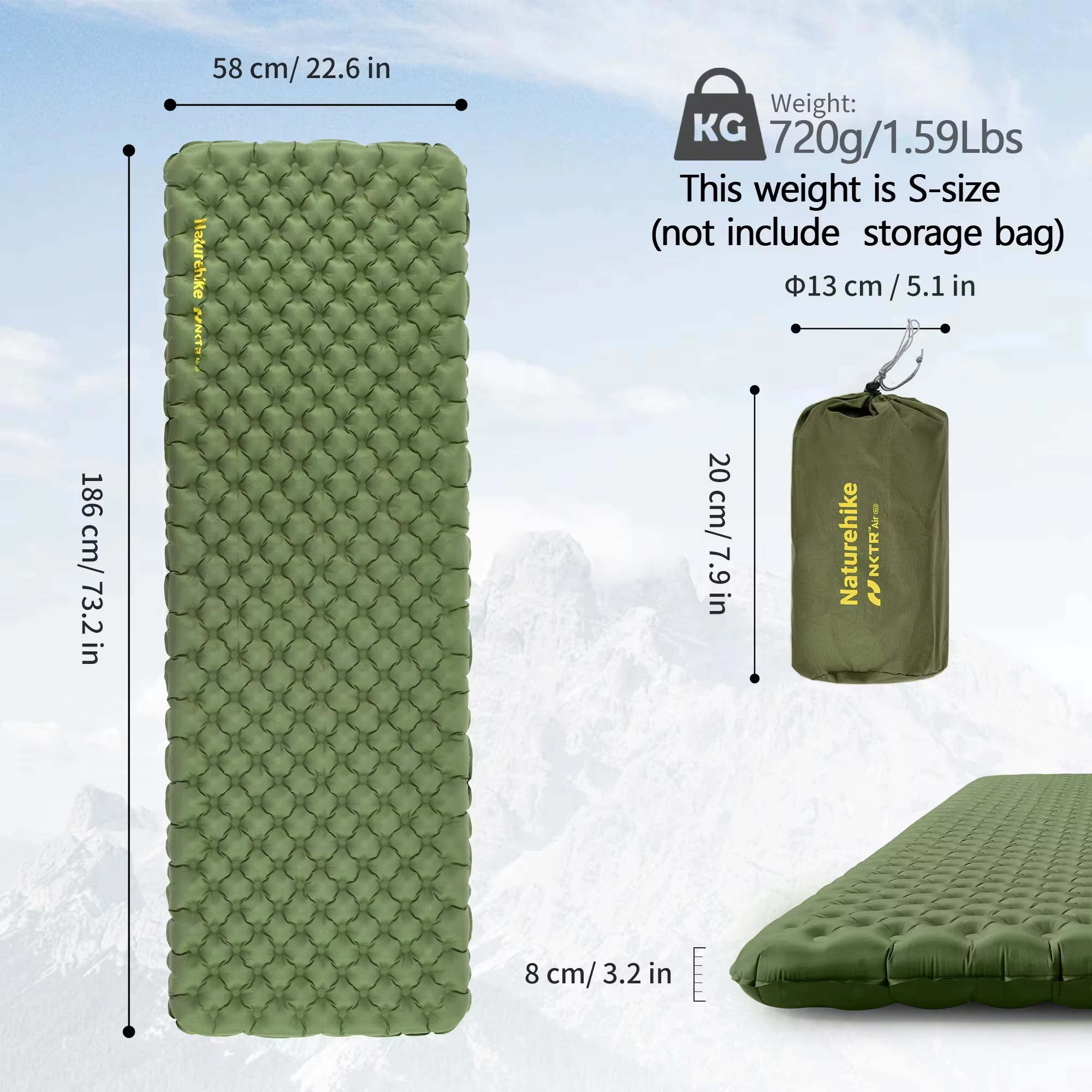 Naturehike – matelas de Camping ultraléger et pliable, de haute valeur R, pour la plage, pour la ran