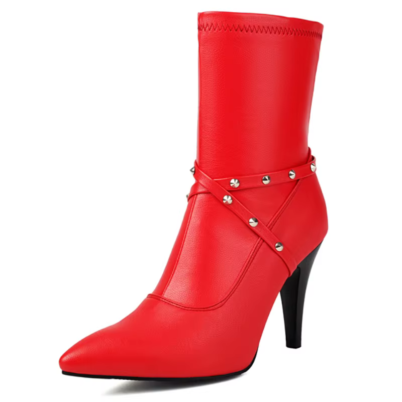 Bottines vertes pour femmes, chaussures de danse à talons hauts et bout pointu, courtes, élégantes, 