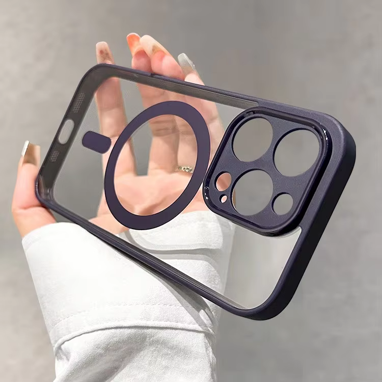 Coque acrylique transparente originale avec Charge sans fil, étui magnétique Transparent pour iPhone