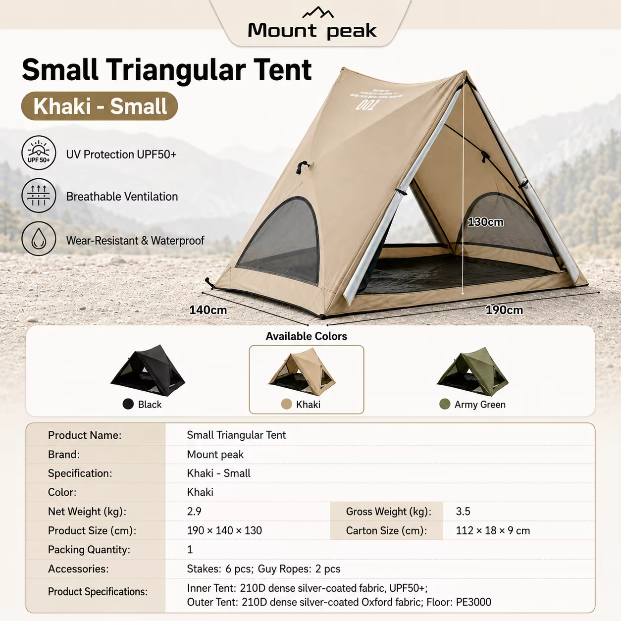 Tente triangulaire automatique, tente de camping d'extérieur qui se déplie en seulement 3 secondes. 