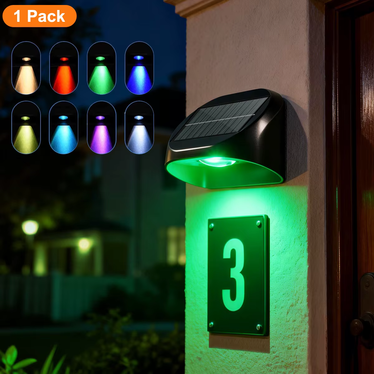 Lampe murale solaire, lumière de jardin, décoration de numéro de maison solaire, lumière IP65 étanch