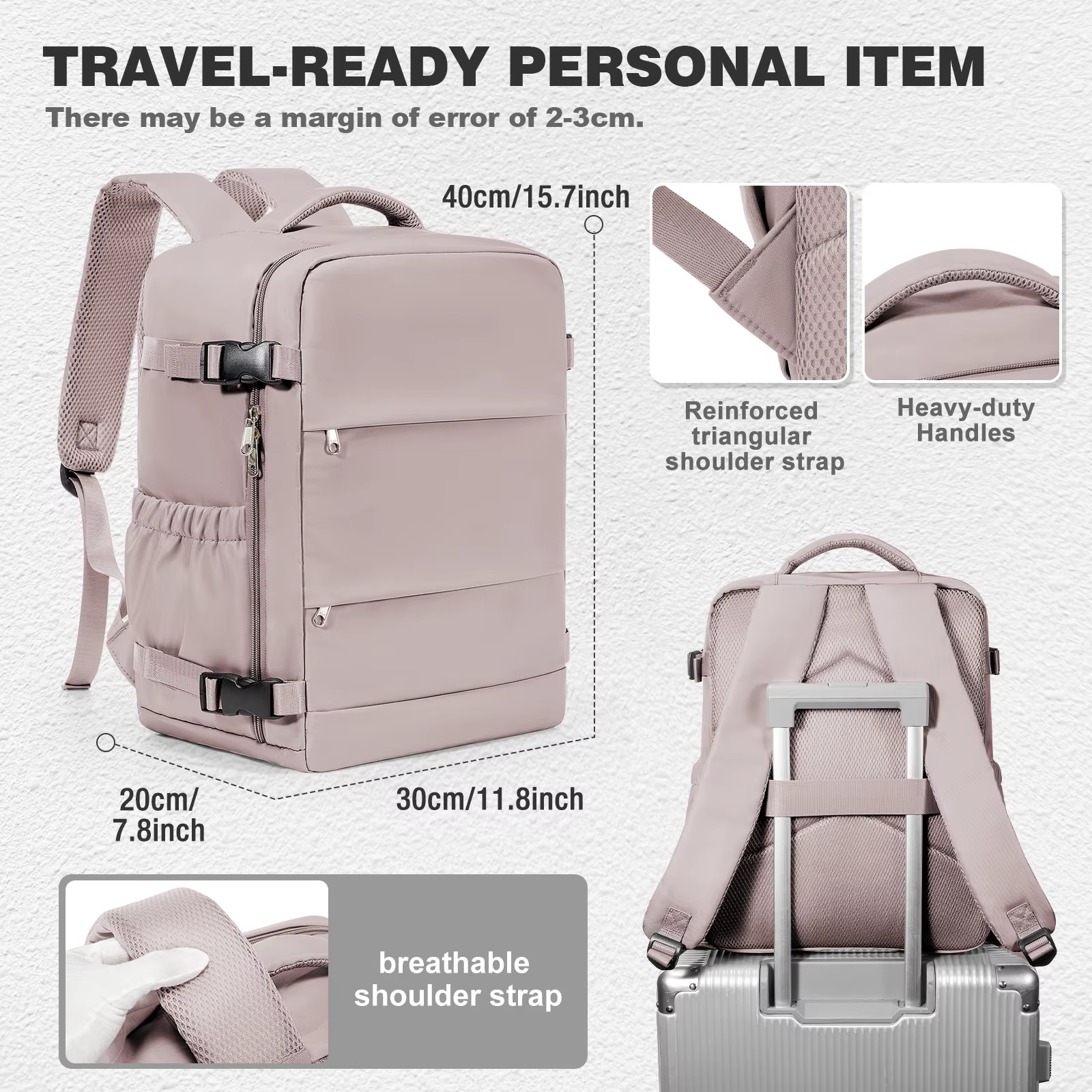 Sac à dos de voyage Ryanair 40x30x20, sac à dos sous vide, sac de cabine WizAir pour les déplacement