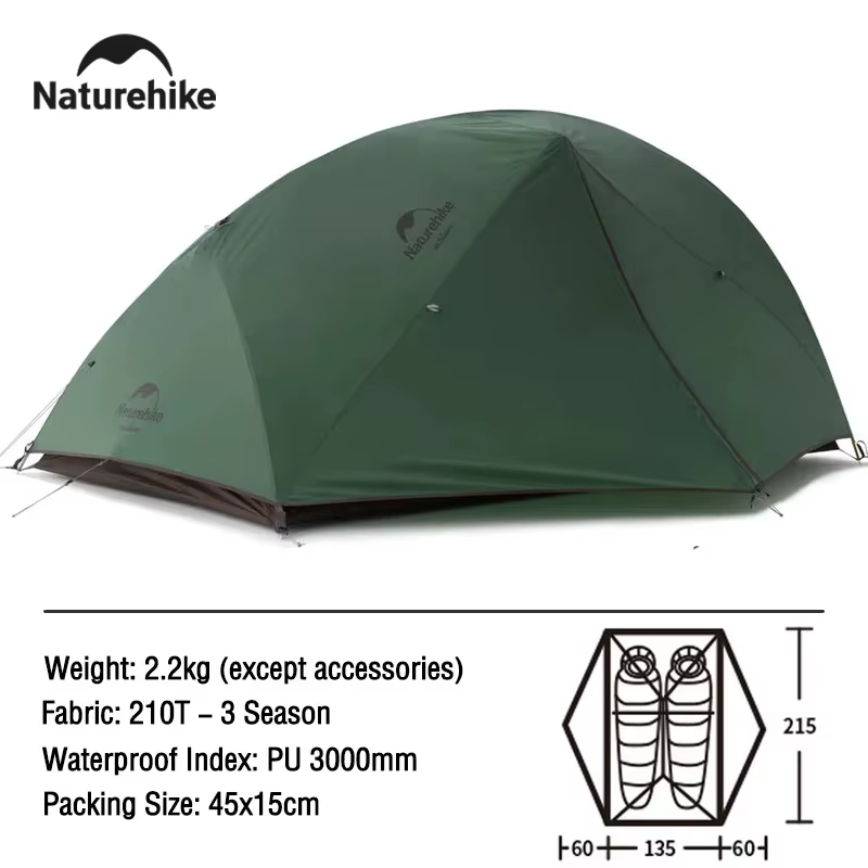 Naturehike Star River – tente de Camping ultralégère pour deux personnes, imperméable, pour randonné