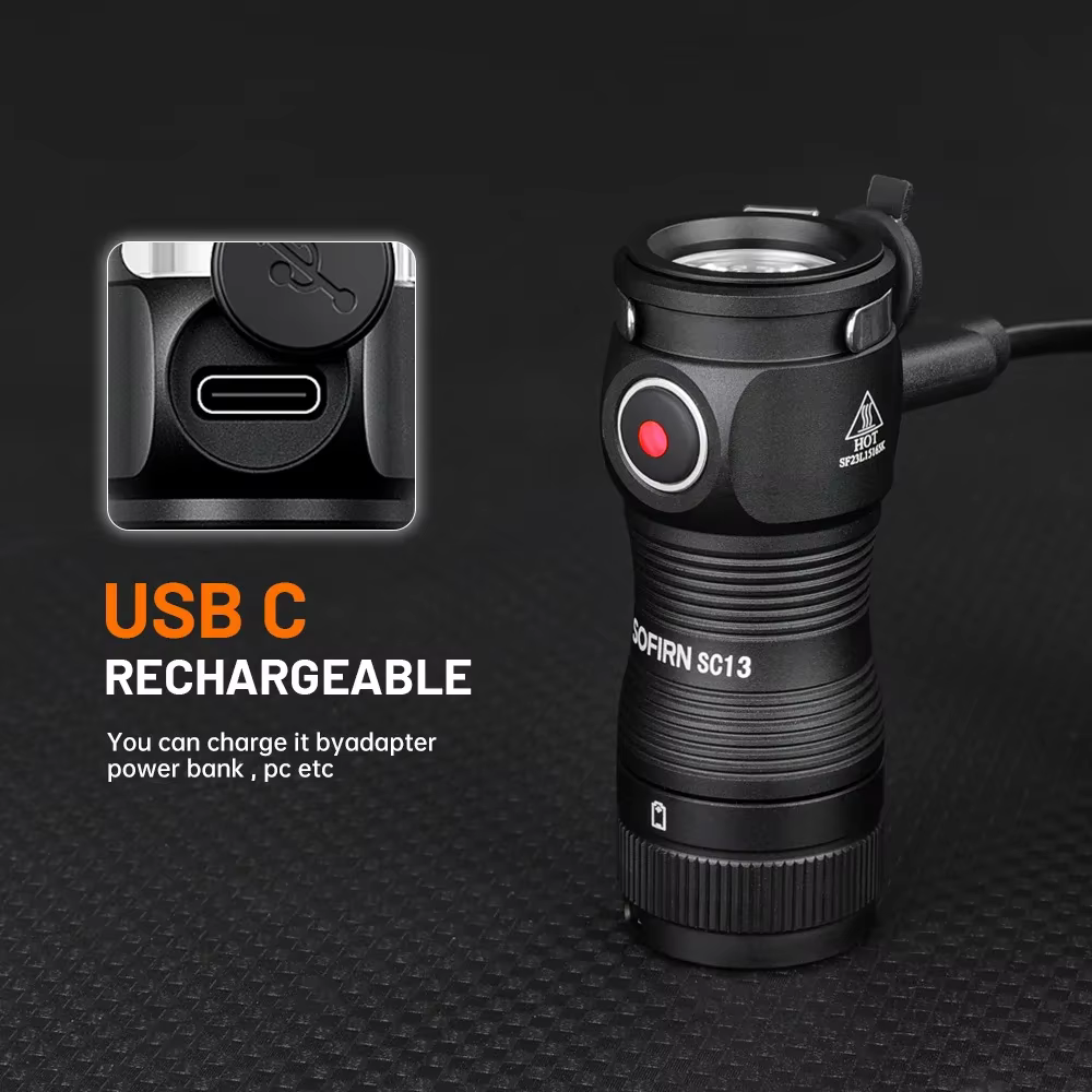 Sofirn Mini SC13 lampe de poche puissante SST40/519A LED 1300lm 18350 lumière LED Rechargeable 95 la