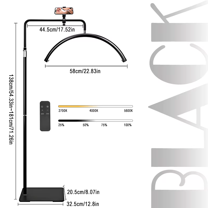 LED demi-lune lampe de beauté en forme de U monté au sol lumière de remplissage pour la beauté Nail 