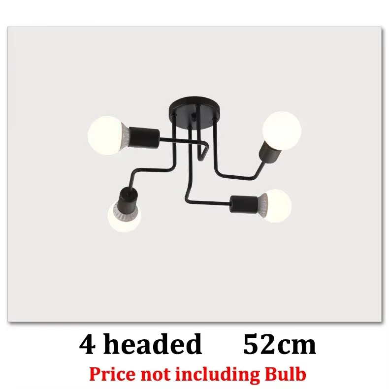 Plafonnier Vintage en Fer Noir Rétro, Luminaire Décoratif de Plafond, Idéal pour un Loft, un Salon, 