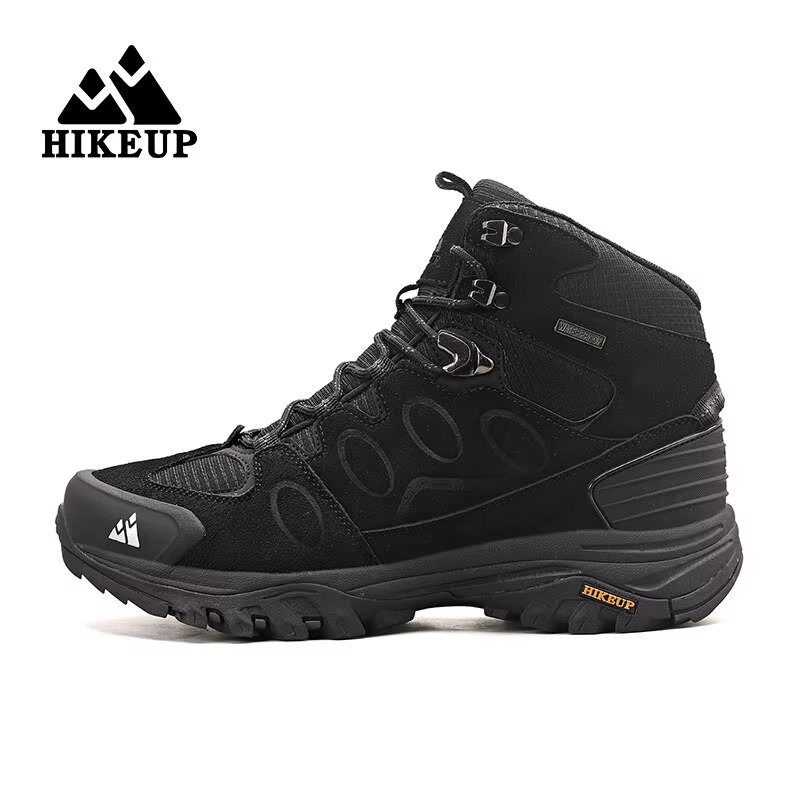 HIKEUP-Bottes de randonnée en daim pour hommes, chaussures de plein air à lacets, bottes de sport ch
