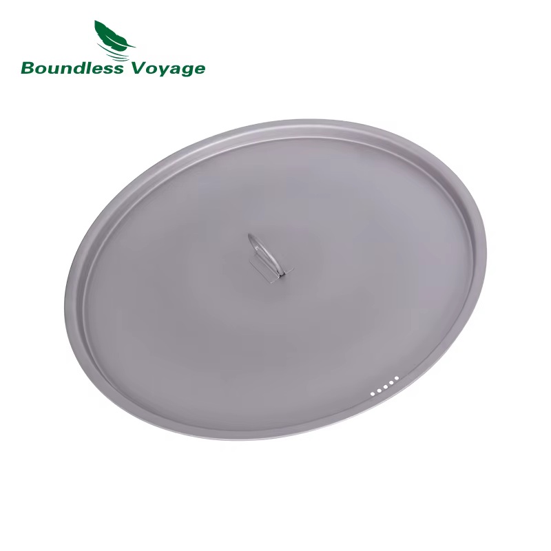 Boundless Voyage Camping en plein air Marmite 5 L Titane Marmite avec Couvercle Poignée Pliante Rand