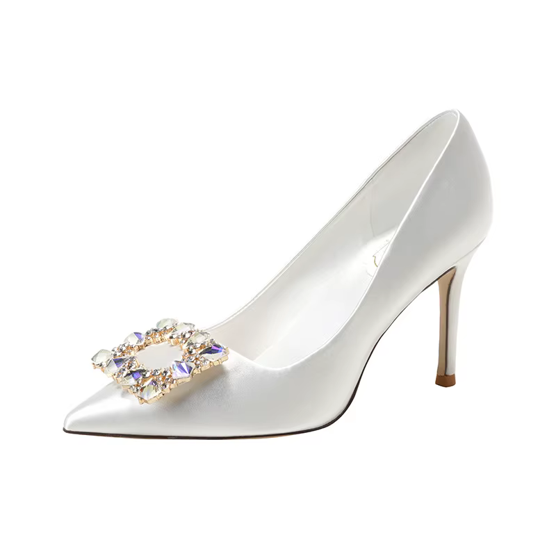 Chaussures de mariée de luxe à talons hauts ornées de strass, élégantes escarpins pour femmes, chaus
