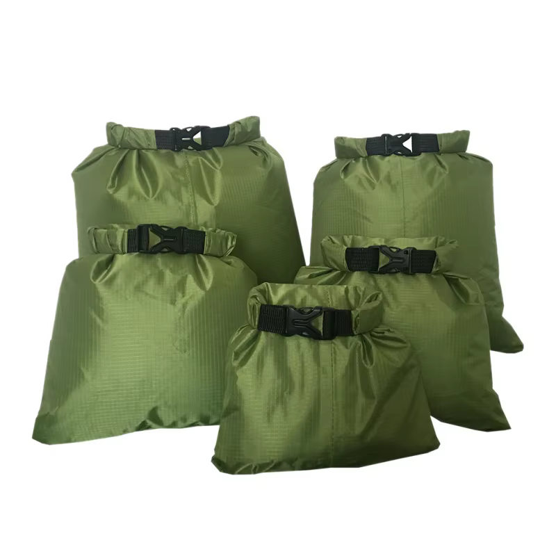 Sac sec étanche 5 pièces, sac de rangement à boucle pour plage en plein air, voyage à la dérive, nat