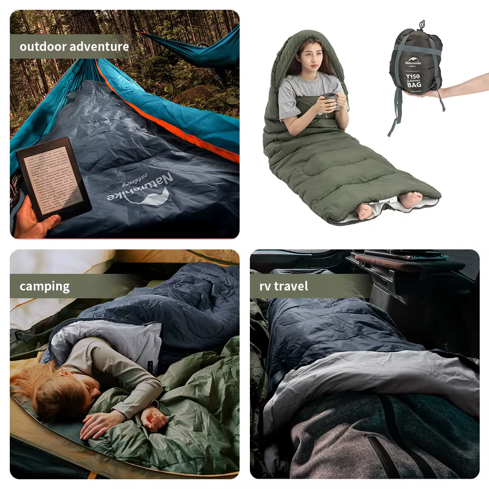 Natureifa-Sac de couchage en coton ultraléger, camping en plein air, maison, loisirs, randonnée, Y15