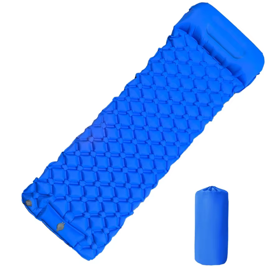Matelas de camping gonflable avec oreiller, lit d'air portable pour le voyage, la randonnée, le camp