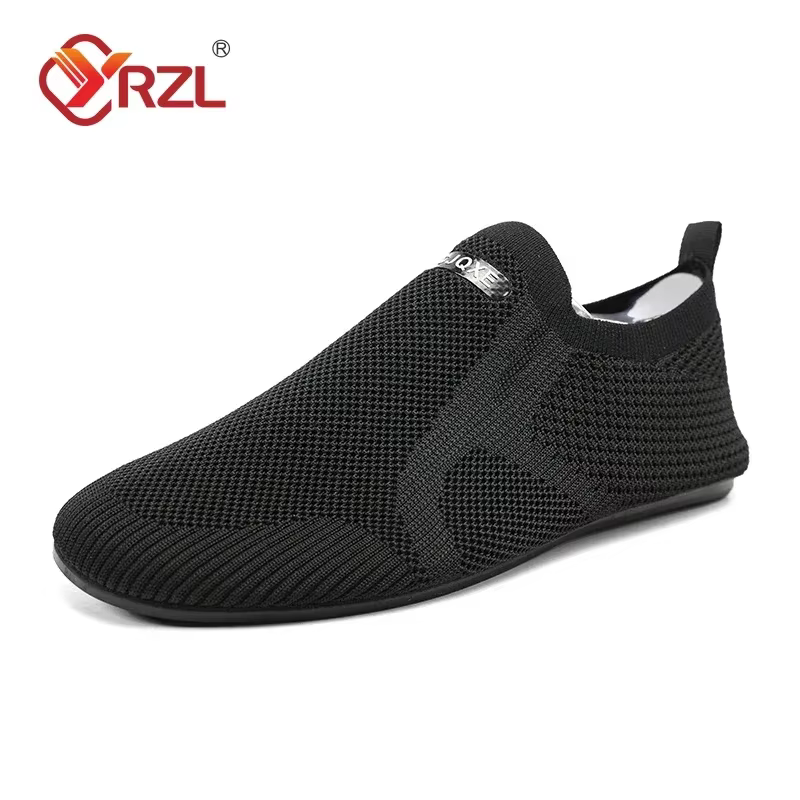 YRZL-Mocassins en Maille pour Homme, Chaussures de Marche Plates, Respirantes, Antidérapantes, Décon