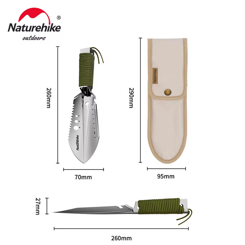 Natureifa-Pelle de camping multifonctionnelle pour l'extérieur, pelle de randonnée, outil d'urgence