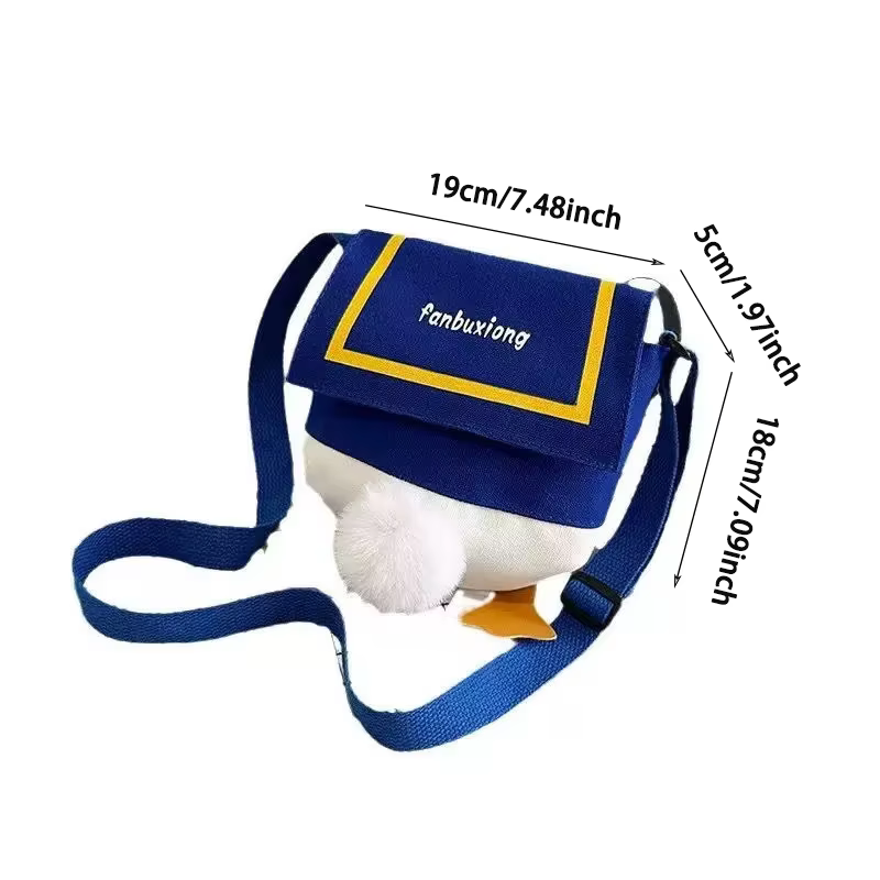 Sac bandoulière en toile, design « Duck Butt », sac à bandoulière de style mignon, adapté aux déplac