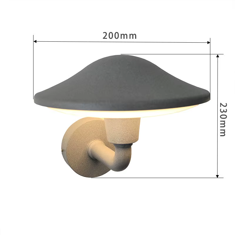 Applique murale LED moderne en forme de champignon, imperméable, éclairage de paysage en aluminium, 