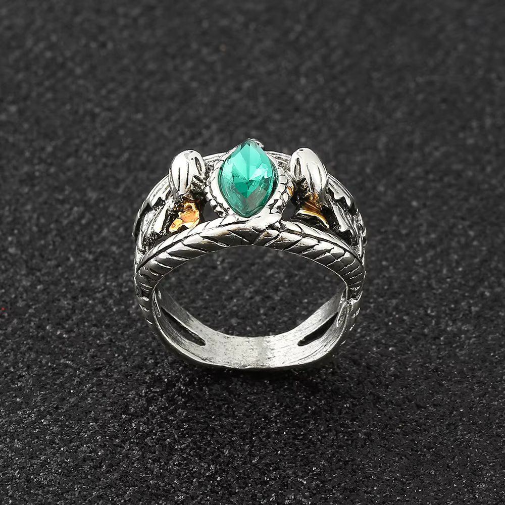 Bague de seigneur de Barahir, Aragorn, Gondor, bagues en cristal vert, créativité cosplay, bijoux de