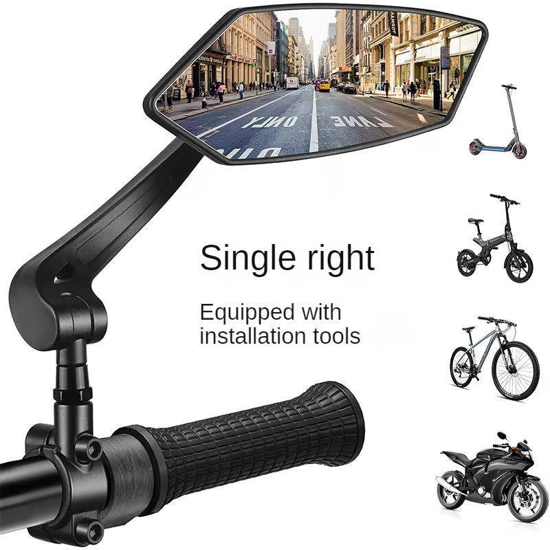 Rétroviseur de vélo réglable 360 ° Rétroviseur grand Angle rotatif pour guidon de vélo de route, a