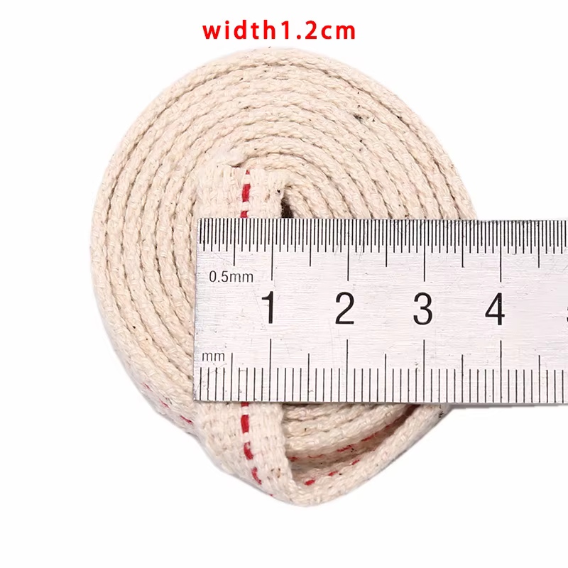 Lampe à huile en coton tressé pour mèche domestique, lampe à kérosène, plat, 1 mètre, largeur 1.1 cm