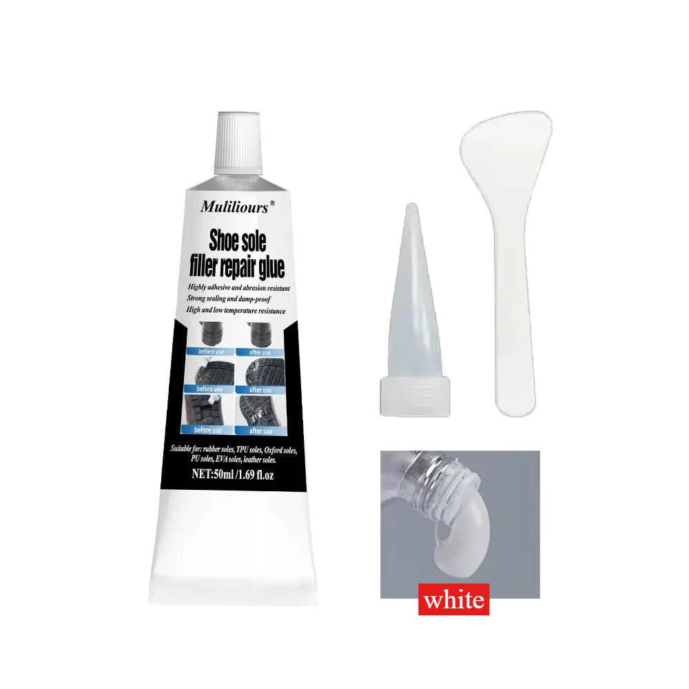 Kit de colle pour réparation de chaussures, 2 pièces, semelle blanche et noire, étanche, séchage rap