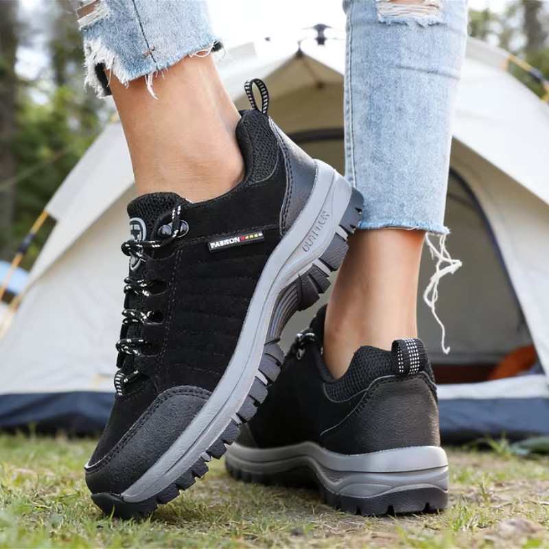 Chaussures de randonnée en daim et cuir pour femmes, baskets tout-terrain, respirantes, résistantes 
