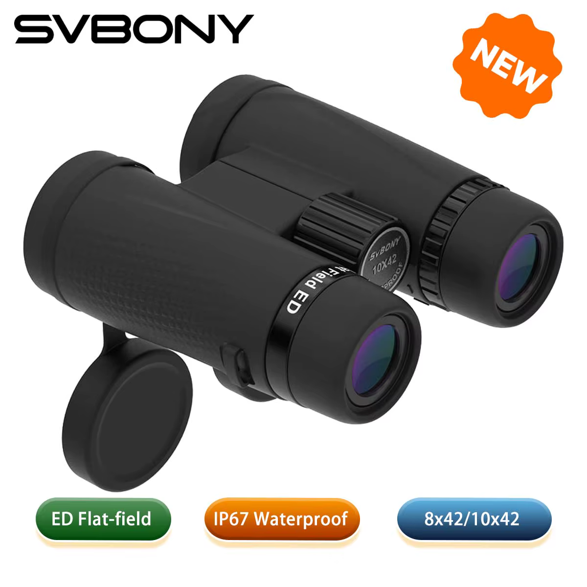 Svbony SA205 Jumelles pour Adaults, 8X42/10X42 Ed Correction de Champ Plat Bak4 FMC, Haute Puissance